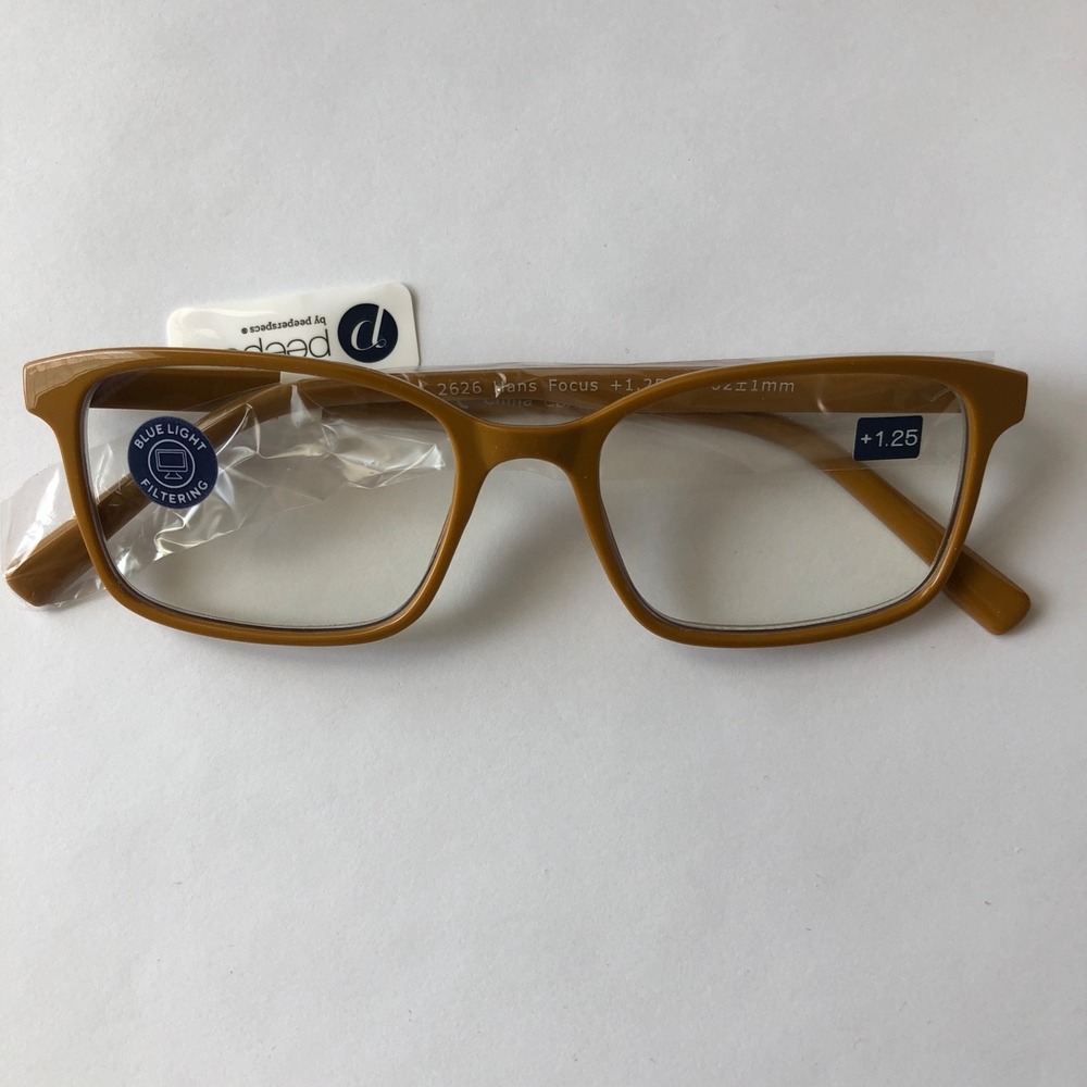 New Mustard‎ Color Blue Light Peepers reading glasses +1.25